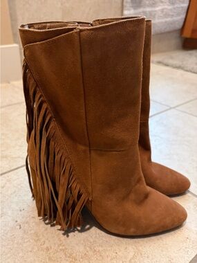 Dolce Vita Women's Rhoda Suede Fringe Booties